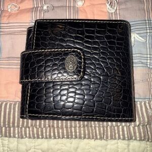 Brighton Black Crocodile Embossed Card Wallet